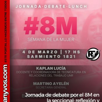 Jornada de debate por el 8M en la seccional Rosario de Utedyc: reflexión y ampliación de derechos